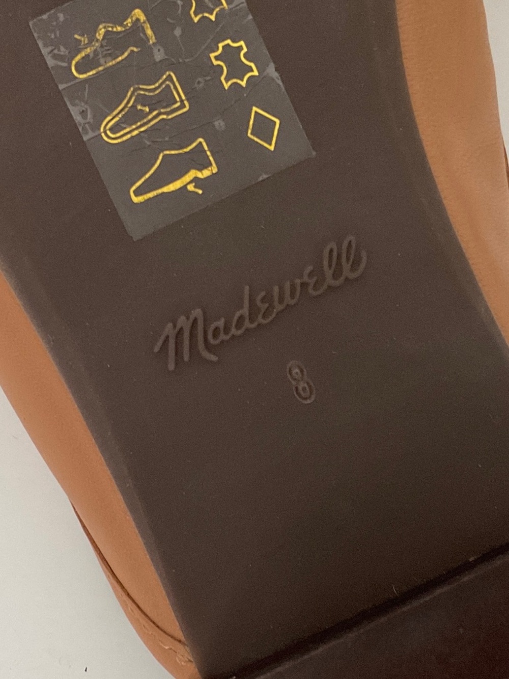 MADEWELL The Adelle Ballet Mule in Amber Brown Leather Size 8 LIKE NEW - Picture 8 of 8